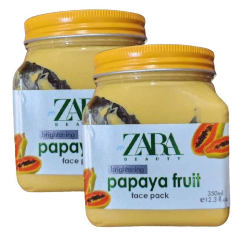 Zara Beauty Brightening Papaya Fruit Face Pack 350ml Pack of 2