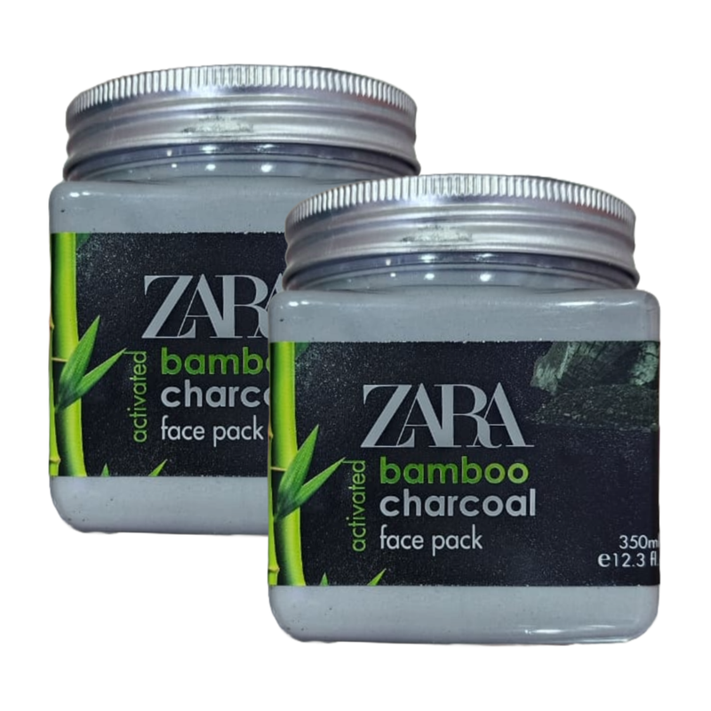 Zara Beauty Activated Bamboo Charcoal Face Pack 350ml Pack of 2