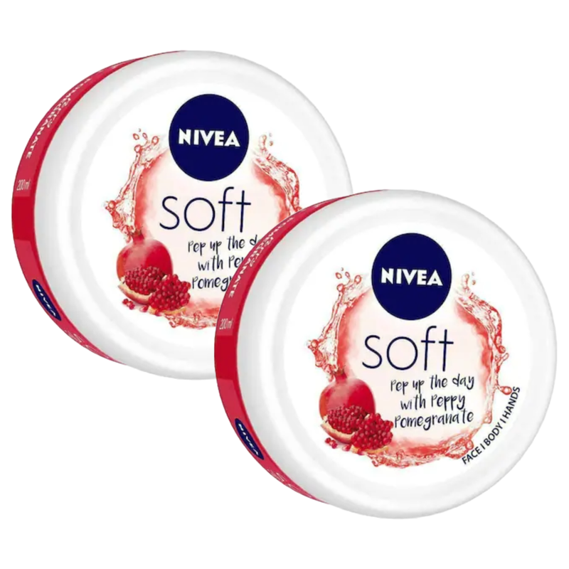 Nivea Soft Peppy Pomegranate Moisturising Cream 200ml Pack of 2