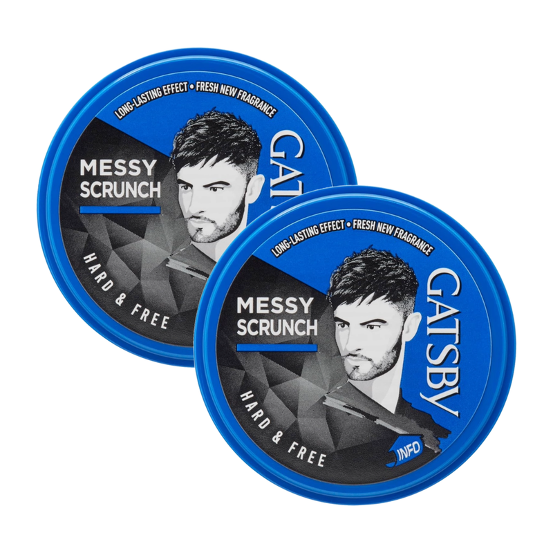 Gatsby Messy Scrunch Hard Hair Styling Wax 75g Pack of 2