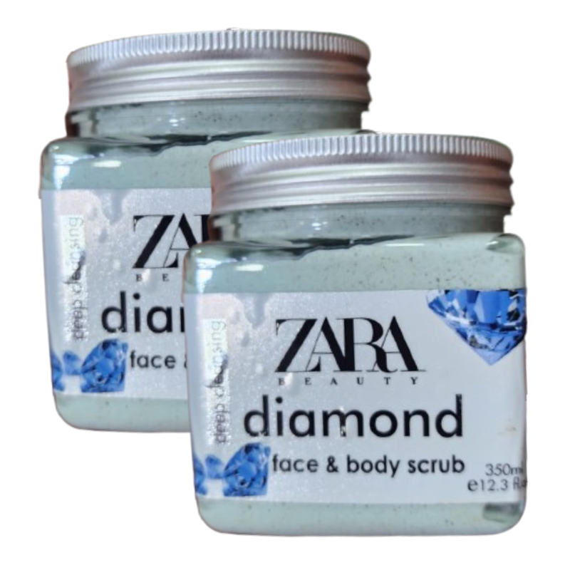 Zara Beauty Deep Cleansing Diamond Face & Body Scrub 350ml Pack of 2