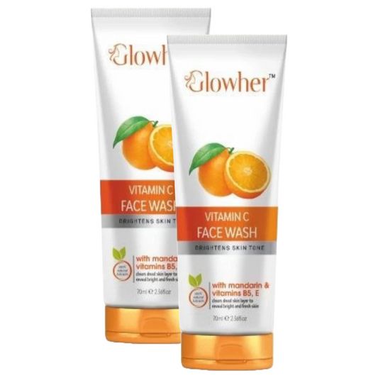 Glowher Vitamin C Brightens Skin Tone Face Wash 70ml Pack of 2