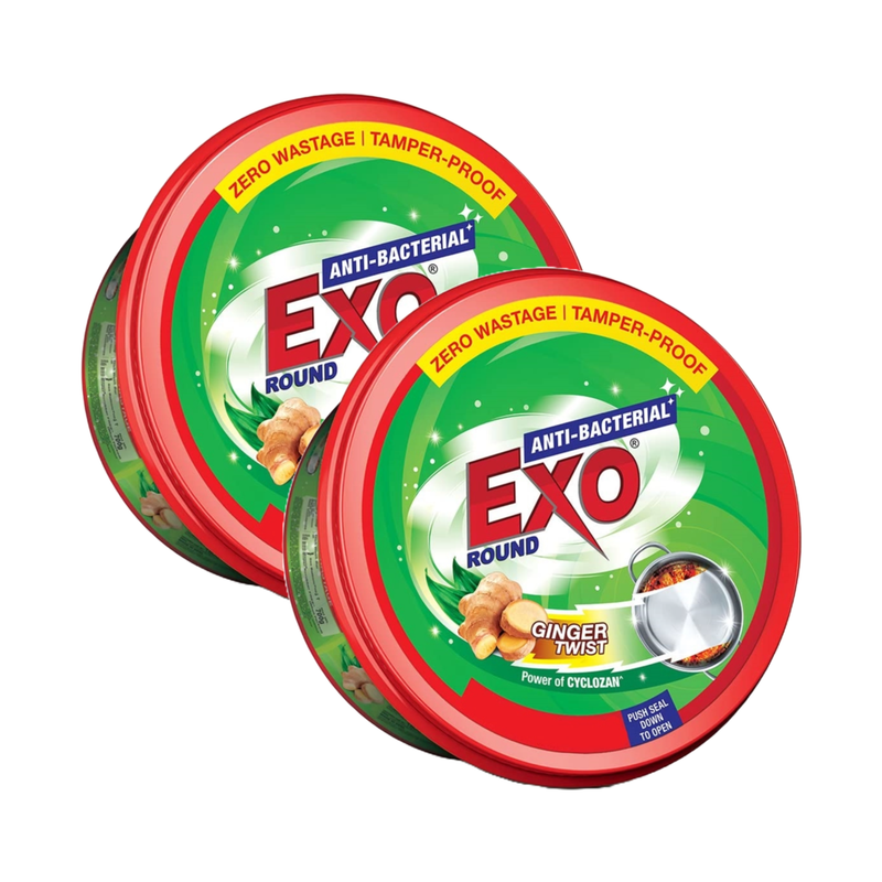 Exo Anti-Bacterial Round Ginger Twist Dishwash Bar 250g Pack of 2