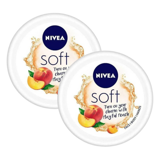 Nivea Soft Peach & Vanilla Moisturising Cream 200ml Pack of 2