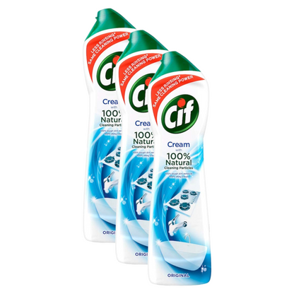 Cif Crème a Recurer With Natural Original Tough Dirt Cleaning 500ml Pack of 3