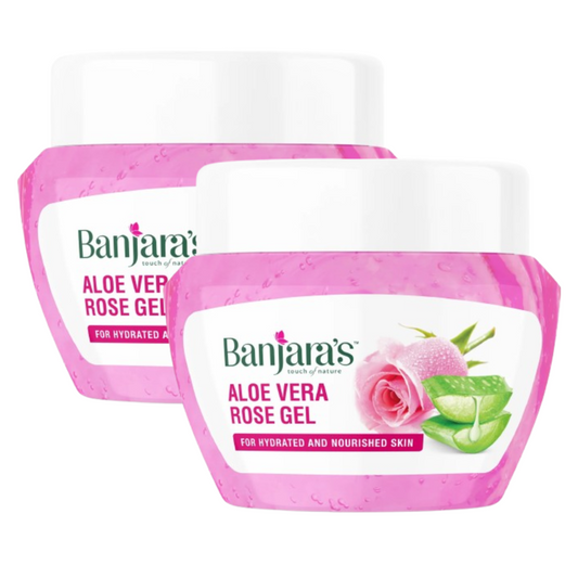 Banjaras Aloe Vera Rose Hydrated & Nourished Gel 100g Pack of 2