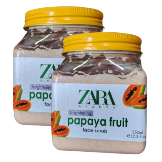 Zara Beauty Brightening Papaya Fruit Face Scrub 350ml Pack of 2