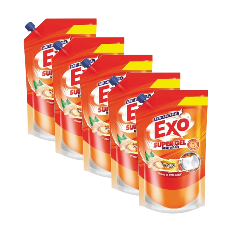 Exo Anti-Bacterial Goodness of Ginger Super Gel Dishwash 100g Pack of 5