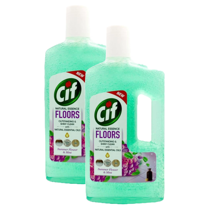 Cif Floors Outstanding & Shiny Clean With Summer Flower & Mint 1Kg Pack of 2