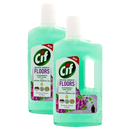 Cif Floors Outstanding & Shiny Clean With Summer Flower & Mint 1Kg Pack of 2