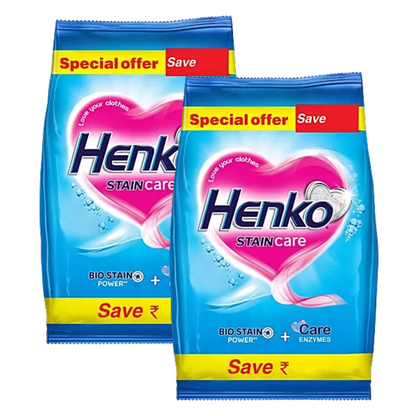 Henko Stain Care Bio Stain Detergent Powder 1kg Pack of 2