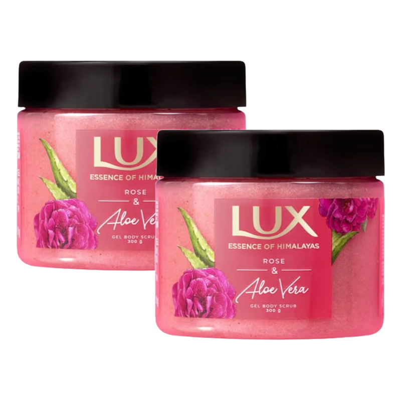 Lux Essence of Hmalayas Rose & Aloe Vera Gel Body Scrub 300g Pack of 2