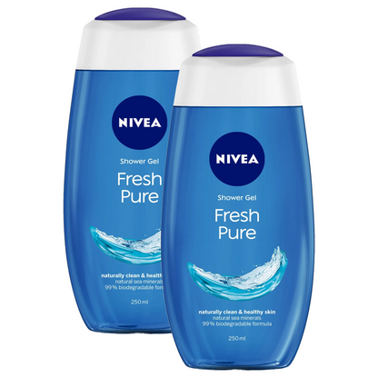 Nivea Fresh Pure Naturally Clean & Healthy Skin Shower Gel 250ml Pack of 2