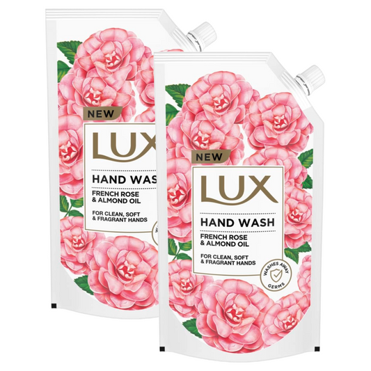 Lux French Rose & Almond Oil For Clean & Soft Hand Wash 675ml Pack of 2