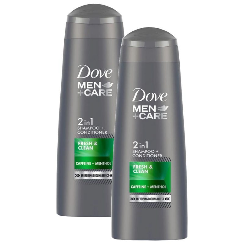 Dove Men+Care Fresh & Clean 2 in 1 Shampoo + Conditioner 180ml Pack of 2