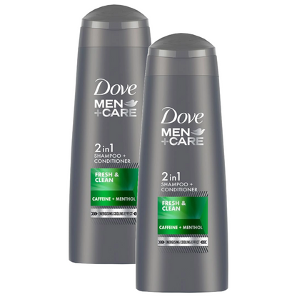 Dove Men+Care Fresh & Clean 2 in 1 Shampoo + Conditioner 180ml Pack of 2