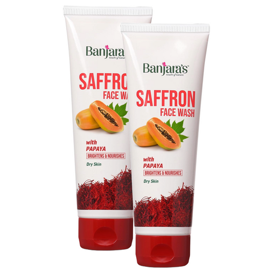 Banjaras Saffron With Papaya Brightens & Nourishes Face Wash 50ml Pack of 2