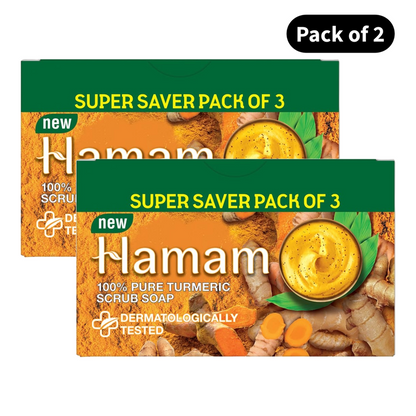 Hamam Turmeric Scrub Soap (3x150g)(Pack of 2)