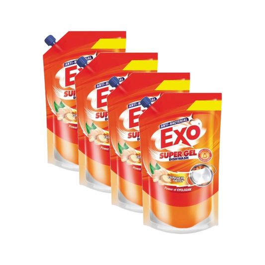 Exo Anti-Bacterial Goodness of Ginger Super Gel Dishwash 100g Pack of 4