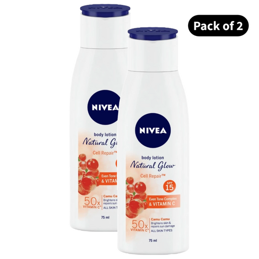 Nivea Natural Glow Cell Repair SPF 15 Lotion (75ml)(Pack of 2)