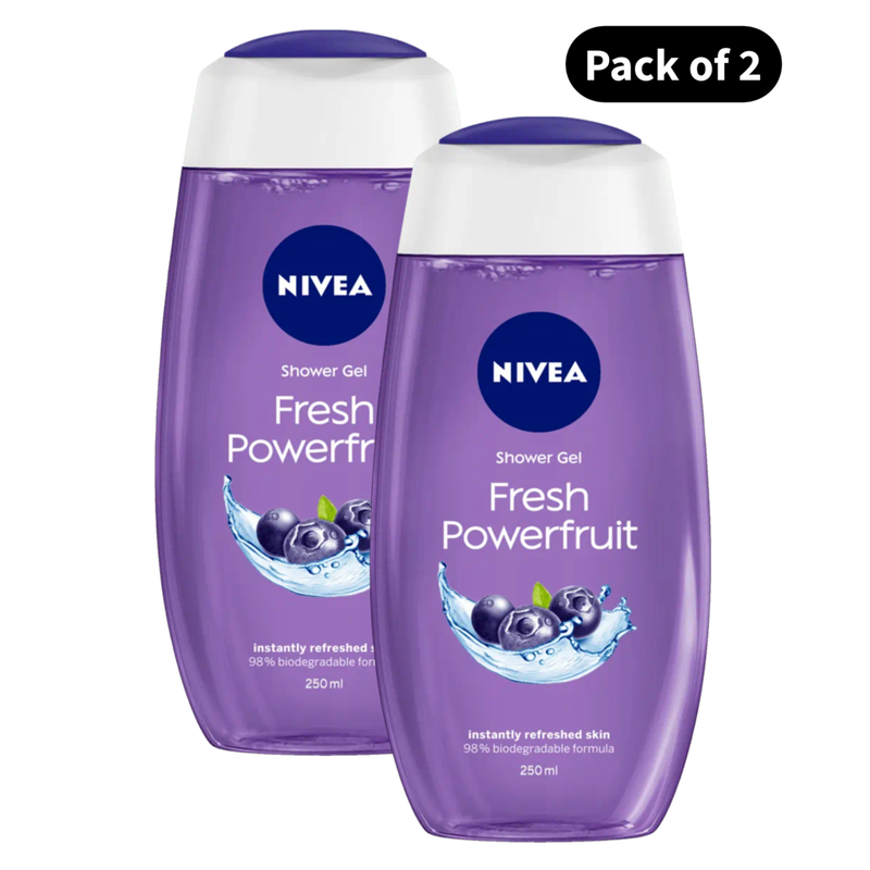 Nivea Fresh Powerfruit Shower Gel (250ml)(Pack of 2)