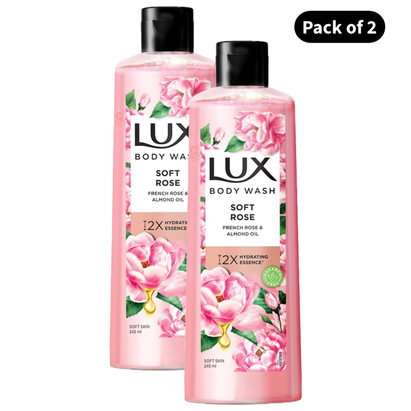 Lux French Rose & Almond Oil Body Wash (245ml)(Pack of 2)