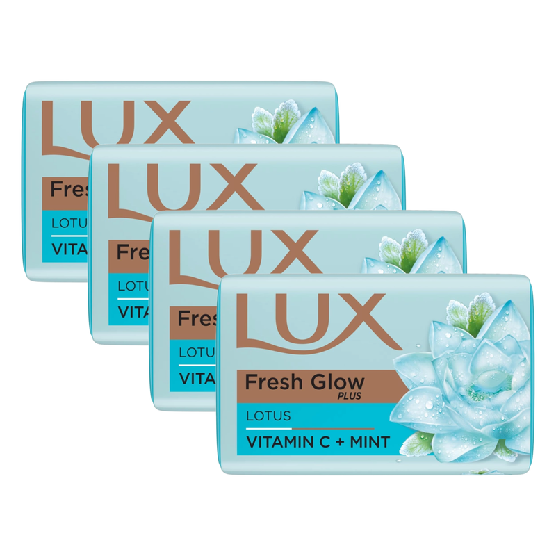 Lux Fresh Glow Plus Lotus Vitamin C + Mint Soap 41g Pack of 4