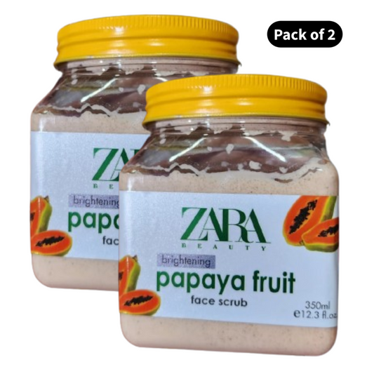 Zara Beauty Papaya Fruit Face Scrub (350ml)(Pack of 2)