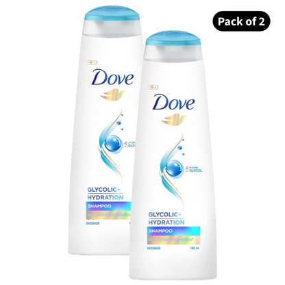 Dove Glycolic + Hydration Shampoo (180ml)(Pack of 2)