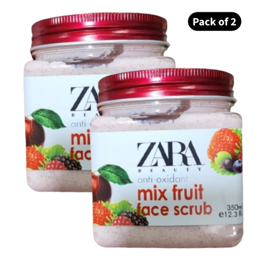 Zara Beauty Mix Fruit Face Scrub (350ml)(Pack of 2)