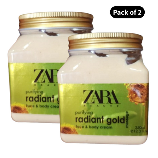 Zara Beauty Radiant Gold Face & Body Cream (350ml)(Pack of 2)