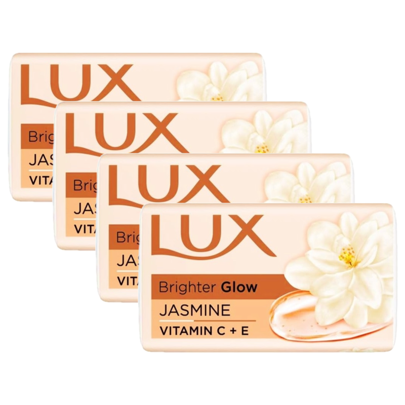 Lux Brighter Glow Jasmine Vitamin C + E Soap 41g Pack of 4