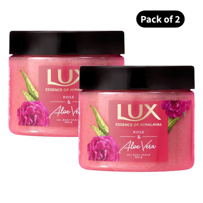 Lux Rose & Aloe Vera Gel Body Scrub (300gm)(Pack of 2)