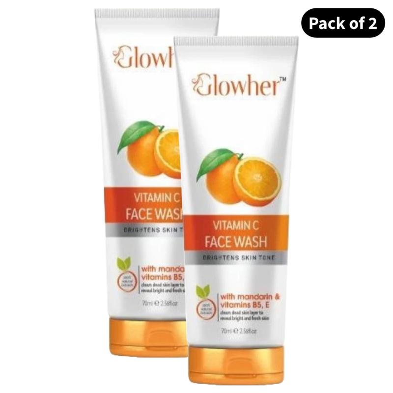 Glowher Vitamin C Face Wash (70ml)(Pack of 2)