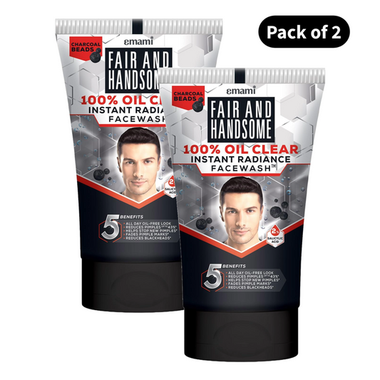 Emami Fair & Handsome Oil Clear Face Wash (50gm)(Pack of 2)