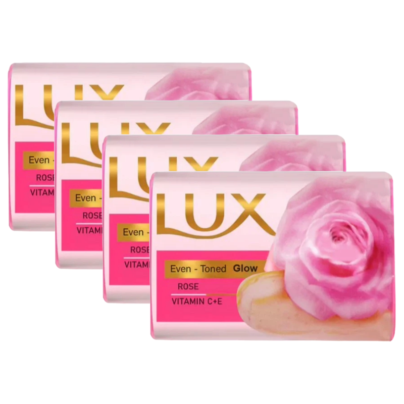 Lux Even-Toned Glow Rose Vitamin C + E Soap 100g Pack of 4