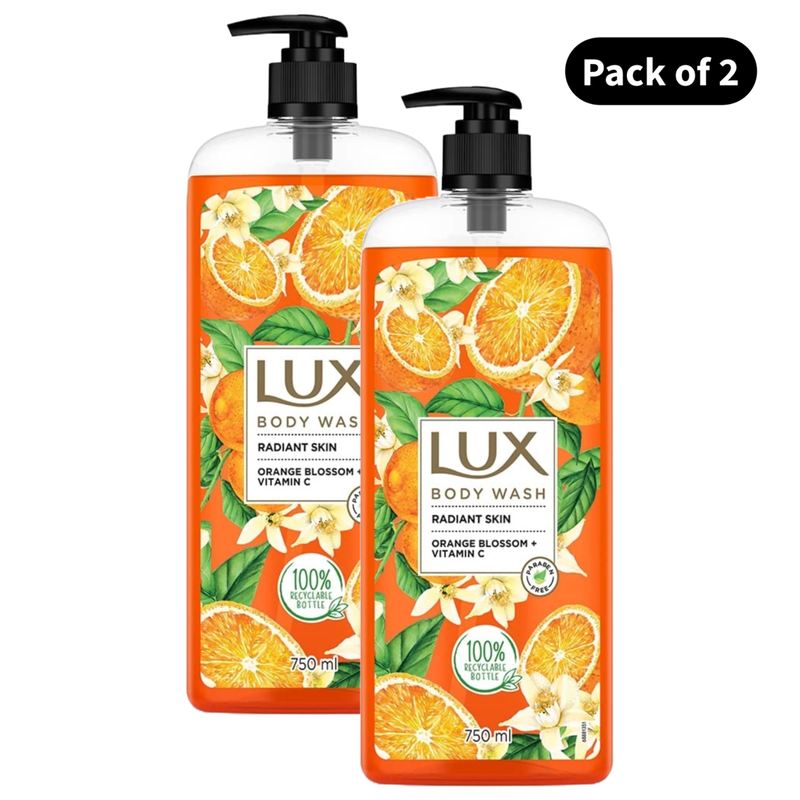 Lux Orange Blossom + Vitamin C Body Wash (750ml)(Pack of 2)