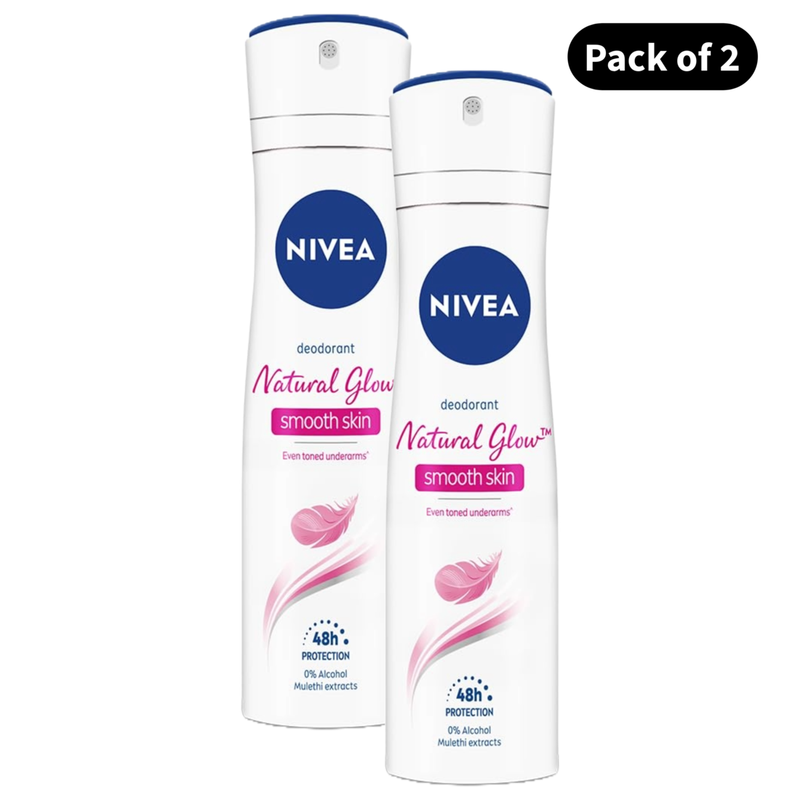 Nivea Natural Glow Smooth Skin Deodorant (91gm)(Pack of 2)