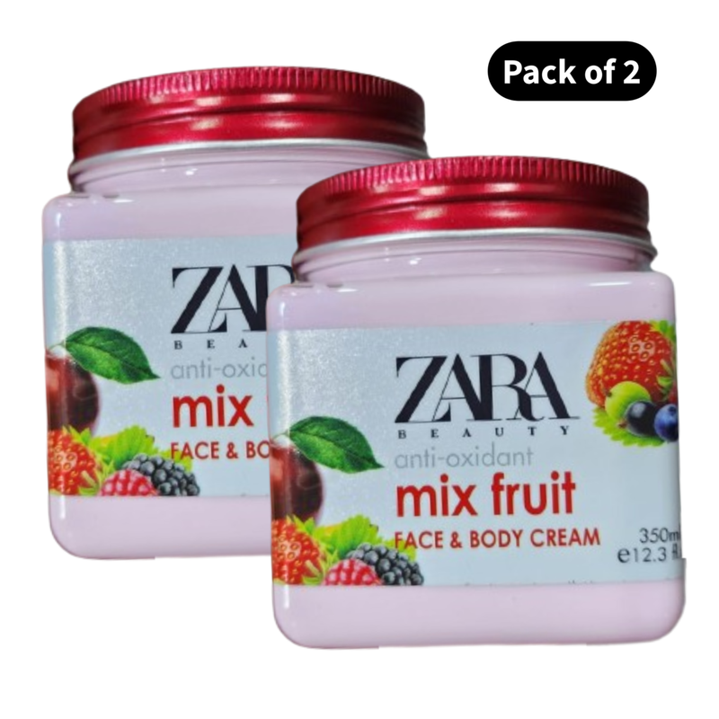 Zara Beauty Mix Fruit Face & Body Cream (350ml)(Pack of 2)