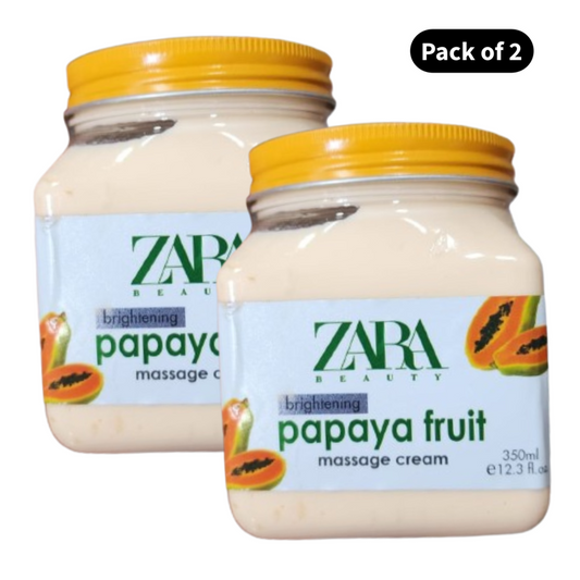 Zara Beauty Papaya Fruit Massage Cream (350ml)(Pack of 2)