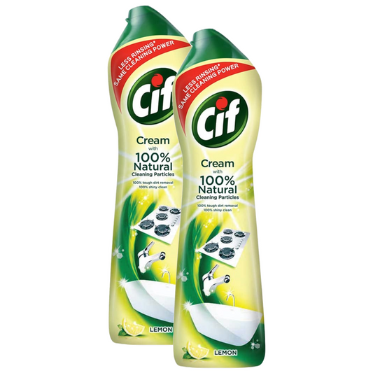 Cif Crème a Recurer With Natural Lemon Tough Dirt Cleaning 500ml Pack of 2