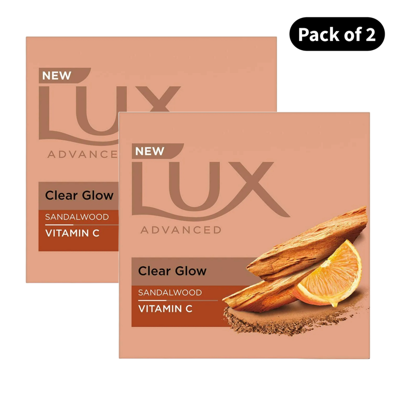 Lux Clear Glow Sandalwood Bathing Bar (3X150g)(Pack of 2)