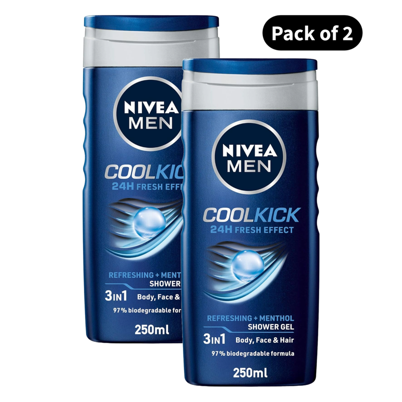 Nivea Men CoolKick Shower Gel (250ml)(Pack of 2)