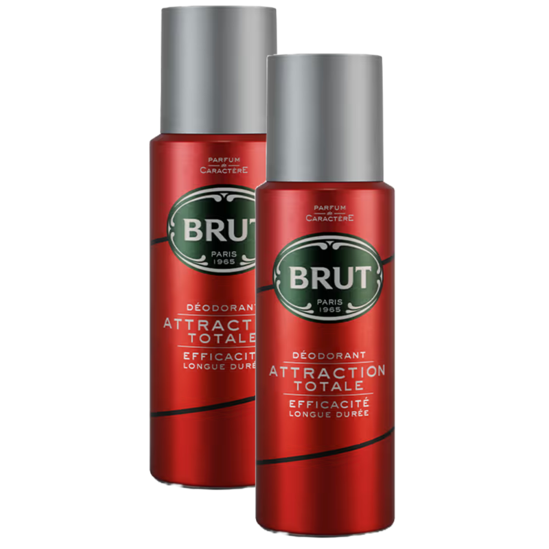 Brut Attraction Totale Efficacite Longue Duree Deodorant 200ml Pack of 2