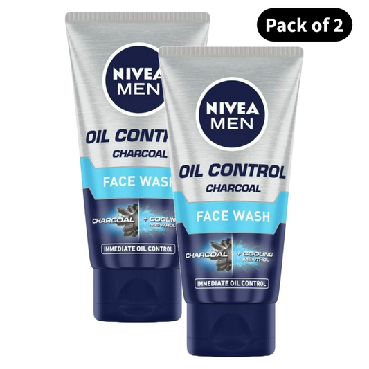 Nivea Men Oil Control Charcoal Face Wash (100gm)(Pack of 2)