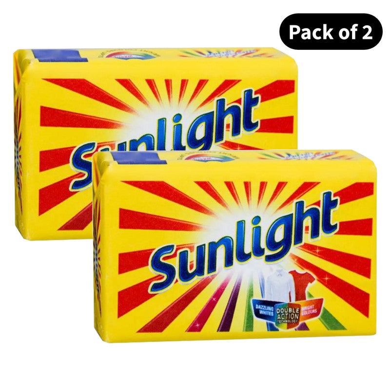 Sunlight Double Action Detergent Bar (150gm)(Pack of 2)