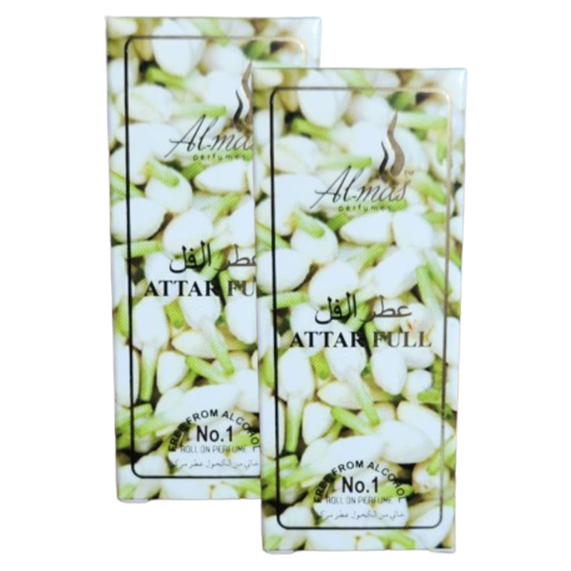 Al Mas Jasmine Attar Full Roll On Perfume 6ml Pack of 2