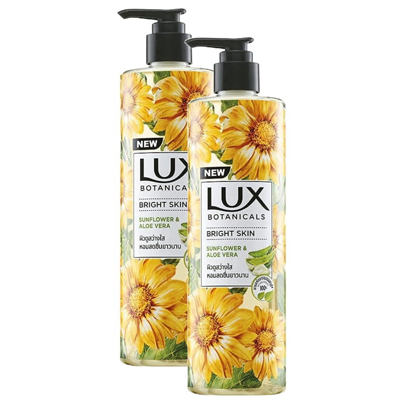 Lux Botanicals Bright Skin Sunflower & Aloe Vera Body Wash 450ml Pack of 2