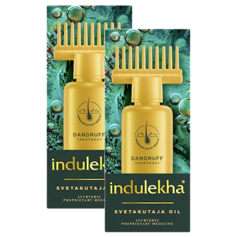 Indulekha Ayurvedic Dandruff Treatment Svetakutaja Hair Oil 100ml Pack of 2