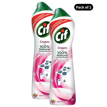 Cif Crème a Recurer With Natural Pink Cleaning (500ml)(Pack of 2)